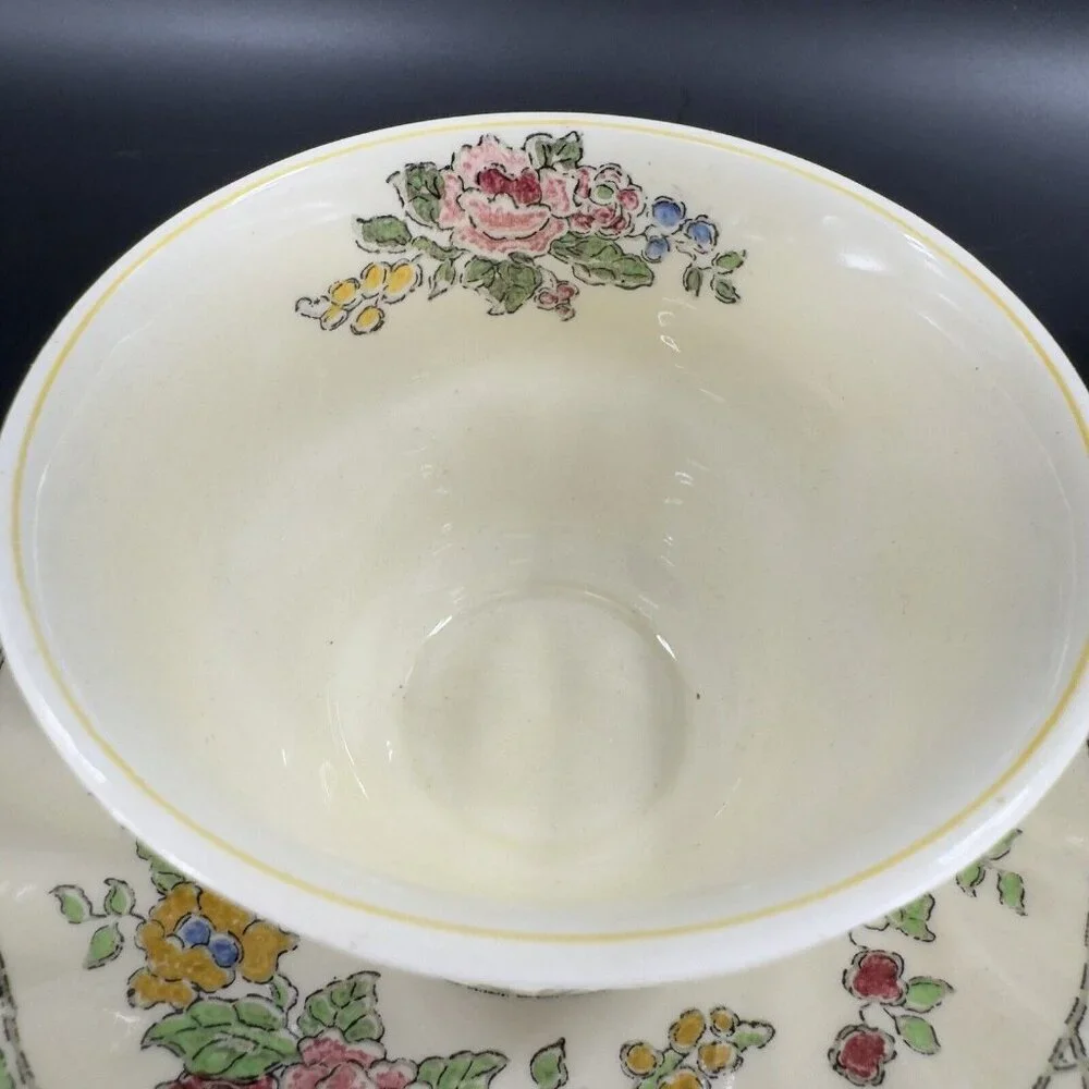 Antique Royal Doulton The Cavendish‎ Porcelain Teacup And Saucer Set England VTG